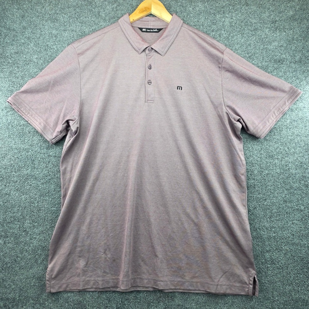 Travis Mathew Mens XL Purple Pima Cotton Blend Short Sleeve Golf Polo Shirt